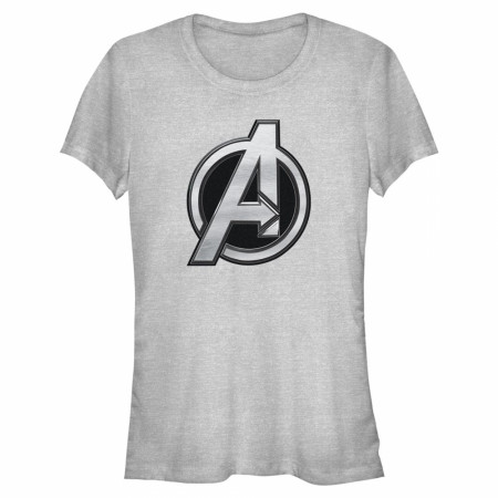 The Avengers Logo Grey Colorway Junior's Crew T-Shirt
